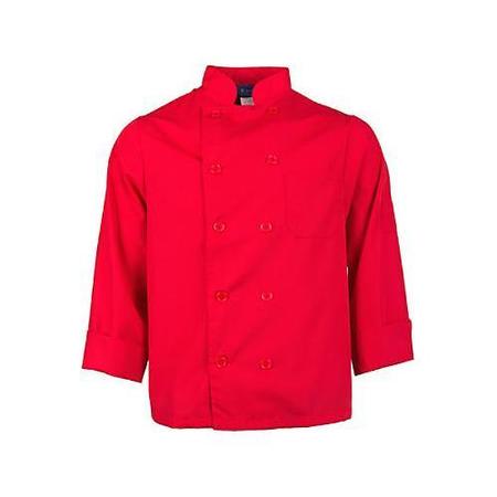 KNG Lg Lightweight Long Sleeve Red Chef Coat 2577REDL